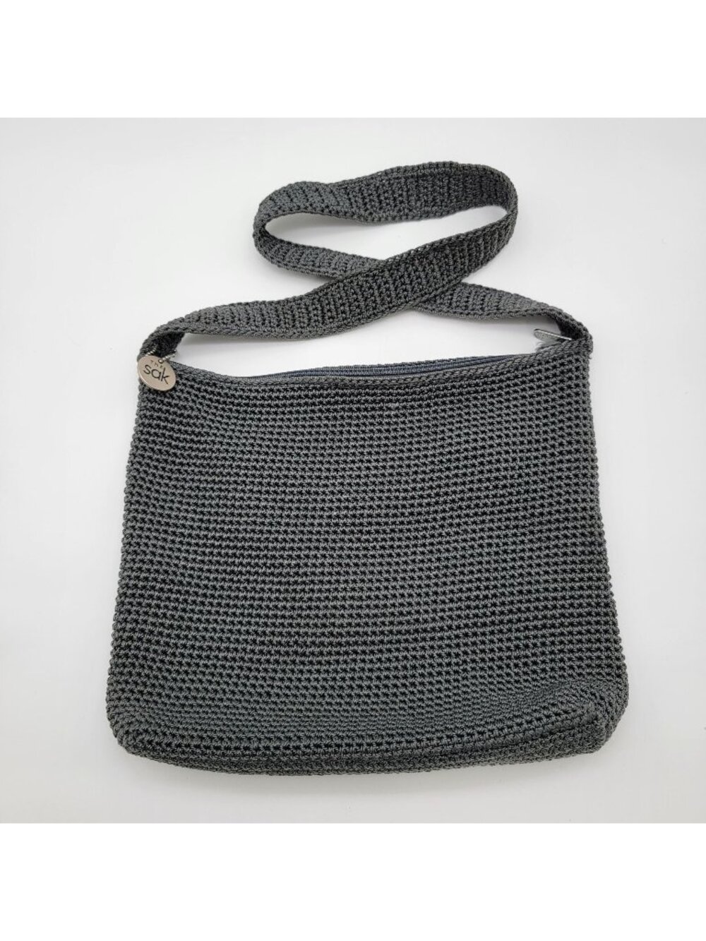 the sak Crocheted Gray Shoulder Bag Purse